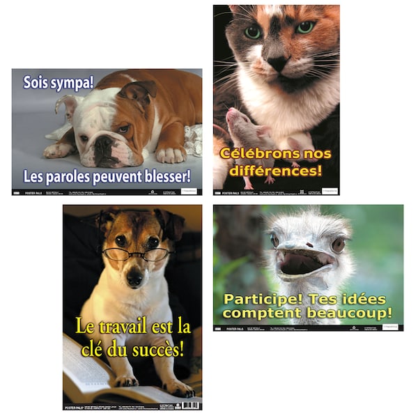 Poster Pals French Fun Photo Posters Set 10, 12in x 18in, Set of 4 PPS3 - main
